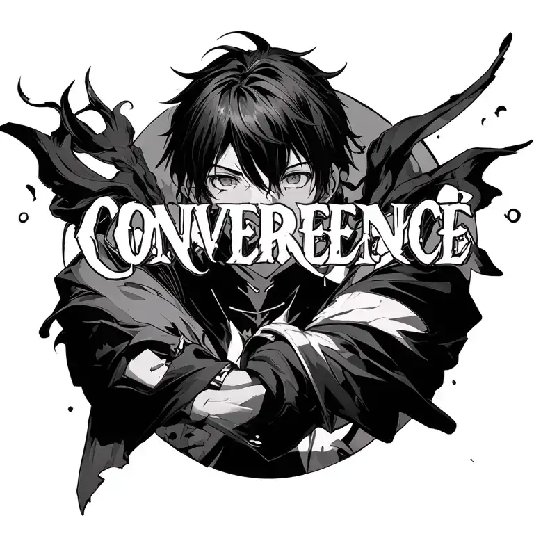 The word Convergence from JJK the anime characters tattoo design idea
