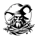 Whitebeard jolly roger tattoo design idea