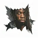 emo,depression,anxiety,darkness,introvert,lonely,suicidal,sad,dark skinned male,dyed short dreads fully hiding face tattoo design idea