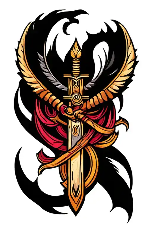 mahabharat karan weapon sign intertwined tattoo design idea