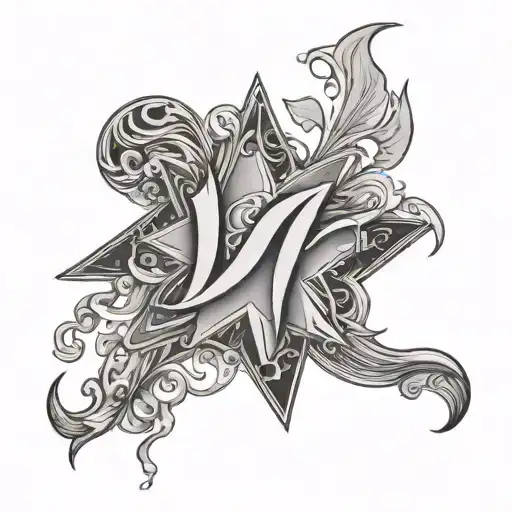 name peter, star sihn virgo zodiac sign tattoo design idea