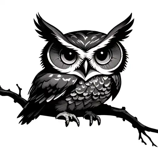 Cute Owl tattoo design idea