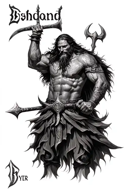 Norse mythology tyr Norse god tattoo design idea