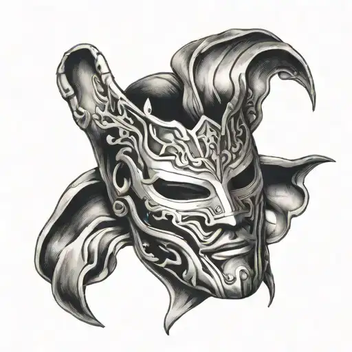 wrestling mask tattoo design idea