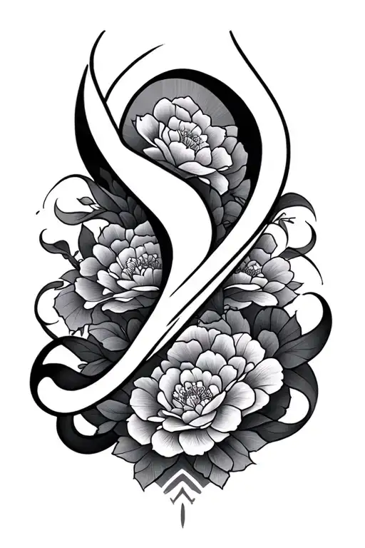 v shaped tattoo with Japanese pattern tattoo design idea