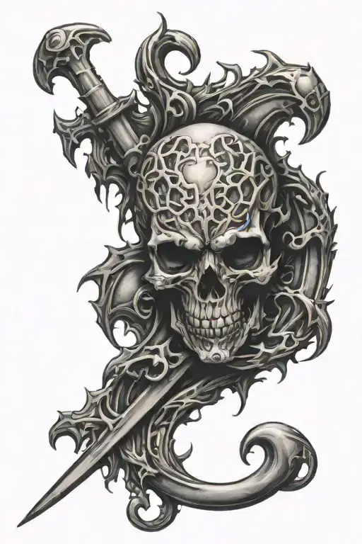 bloody sigilism tattoo design idea