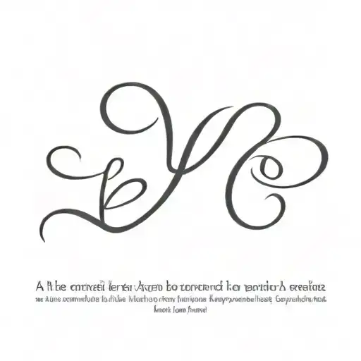 A letter V connected by an ampersand to the bottom right of it. Then add another V under the ampersand. Bold cursive tattoo design idea