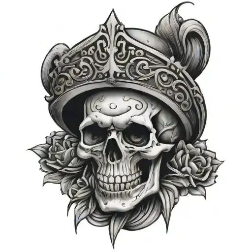 Romanian Ultras on a skull tattoo design idea