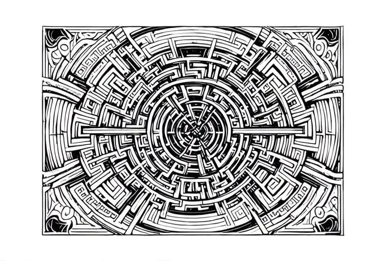 labyrinth tattoo design idea