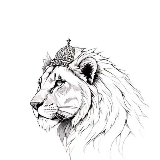 lioness queen tattoo design idea