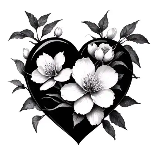 Cherry Blossom Heart tattoo design idea