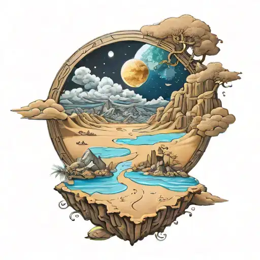 sands of time on the darkside of the moon tattoo design idea