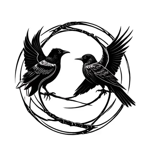 Aegishjalmurmur Hugin & Munin Ouroboros Made tattoo design idea