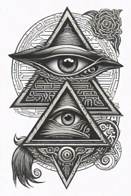 eye of horus pyramid wild animal tattoo design idea