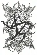 Supernatural symbols intertwined tattoo design idea