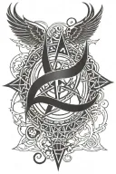 Supernatural symbols intertwined tattoo design idea