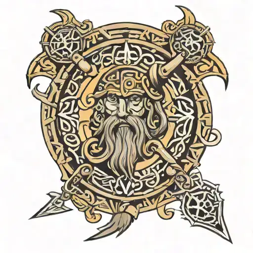 dwarven runic tattoo design idea