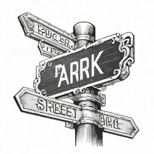 park avenue street sign tattoo design idea