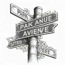 park avenue street sign tattoo design idea