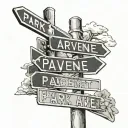 park avenue street sign tattoo design idea