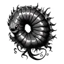 gothic caterpillar flowing left tattoo design idea
