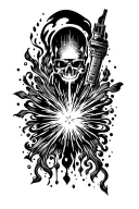 welding torch surrounded tattoo design idea