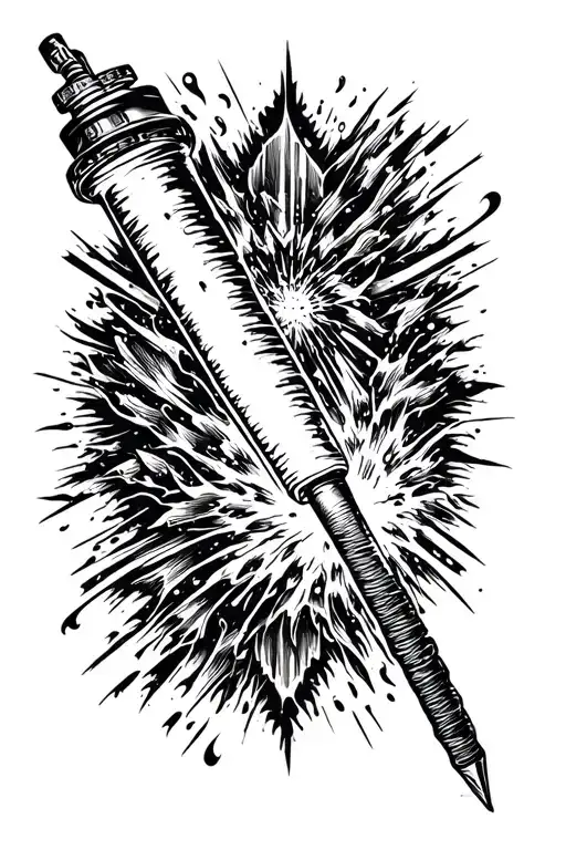 welding torch surrounded tattoo design idea