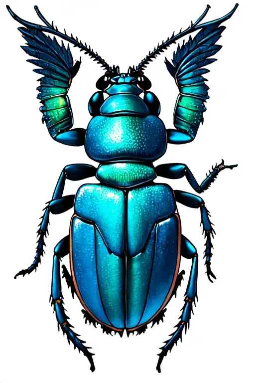 scarab beetle surrounded tattoo design idea