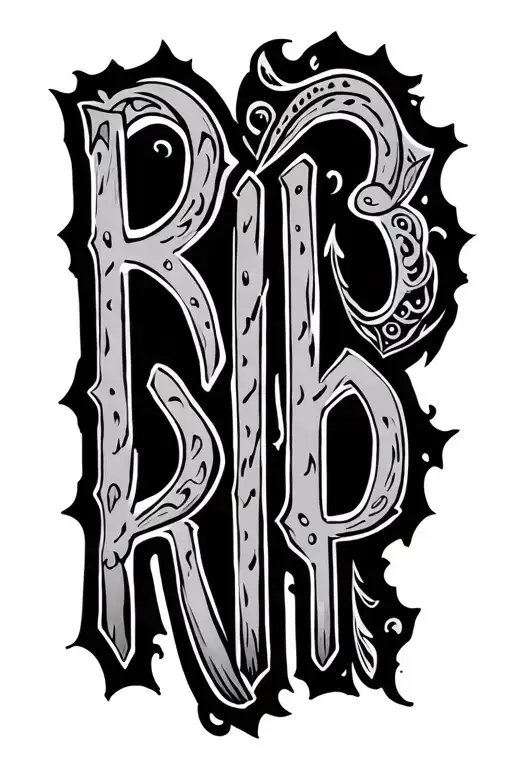 "RIP " Paisley Pattern tattoo design idea