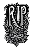 "RIP " Paisley Pattern tattoo design idea