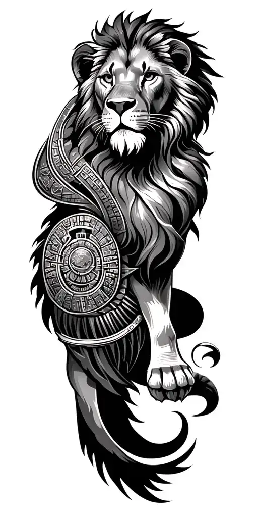Lion, Gladiator, Strength, Circle of Life, Power, Love, Astronomy, Ancient Rome, Ancient Egypt.  tattoo design idea