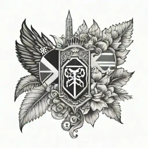 south africa, serbia and austria tattoo design idea