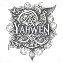 YAHWEH written tattoo design idea