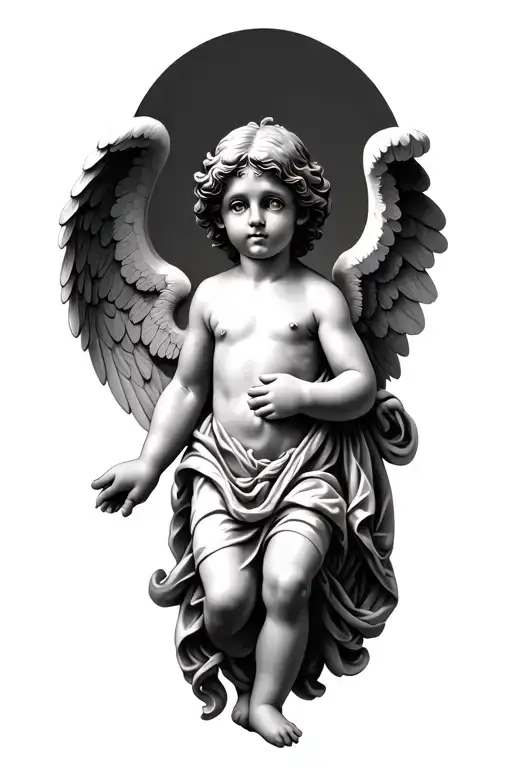 cherub angel tattoo design idea