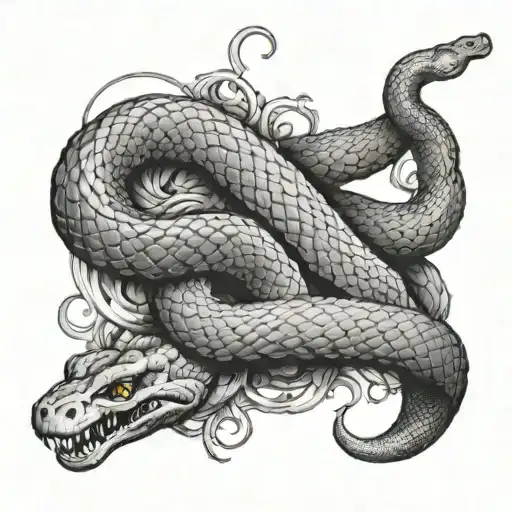 Core ElementsSnake:A gargantuan snake wrapping dynamically around the left arm.The body would have a vivid, mesmeriz tattoo design idea