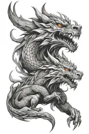 dragon and wolf tattoo design idea