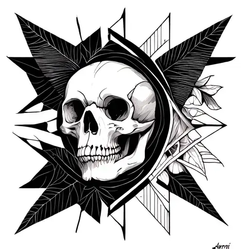 momento mori with animal symbolism tattoo design idea
