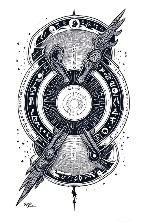 viking runes, voyager golden record, binary 42, hitchhikers guide to the galaxy tattoo design idea