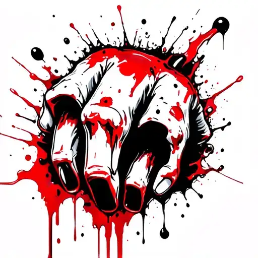 Cartilage Knuckles, Bloody tattoo design idea