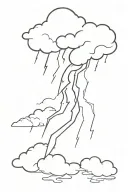 Lightning Bolt with clouds tattoo design idea