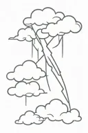 Lightning Bolt with clouds tattoo design idea
