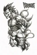 vegeta and charizard tattoo design idea