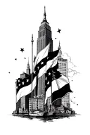 chicago flag tattoo design idea