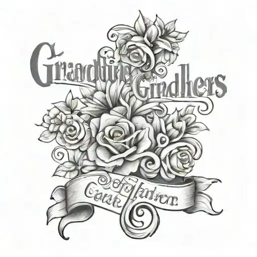 grandchildren names written tattoo design idea