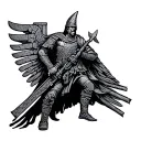 Babylon gates with Babylon solider protecting it  tattoo design idea