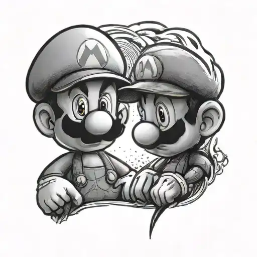 Mario and Luigi  tattoo design idea