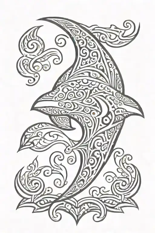 moana manta ray silhouette instead tattoo design idea