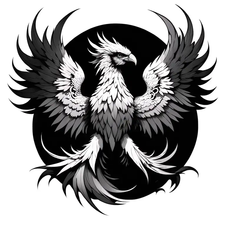 tribal phoenix tattoo design idea