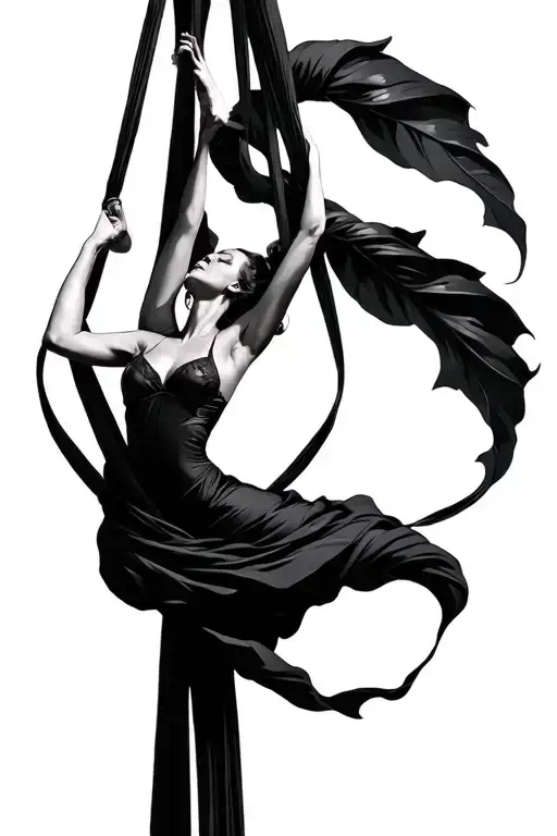 aerial silks tattoo design idea