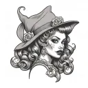halloween pinup girl tattoo design idea